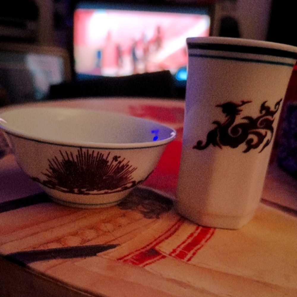 Asian mini bowl and cup signed on bottom